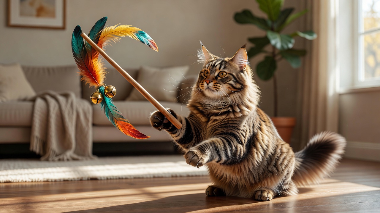 Cat Feather Wand